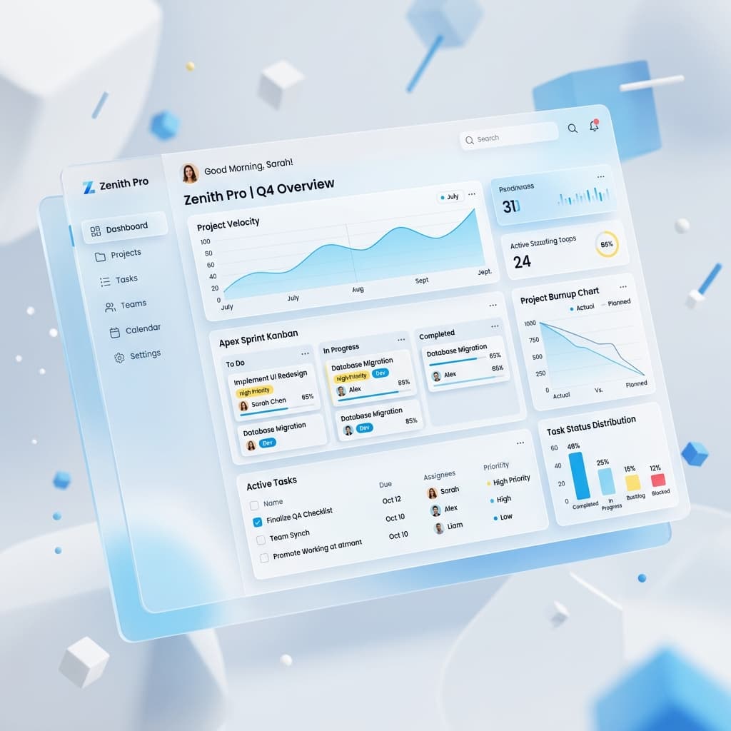 SaaS dashboard UI mockup